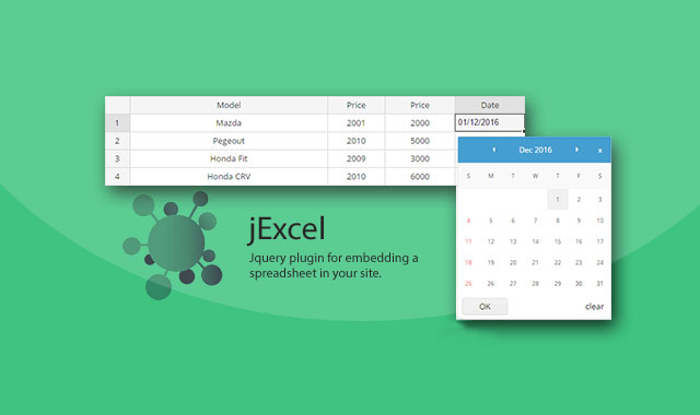 jExcel-類似Excel的jquery電子表格