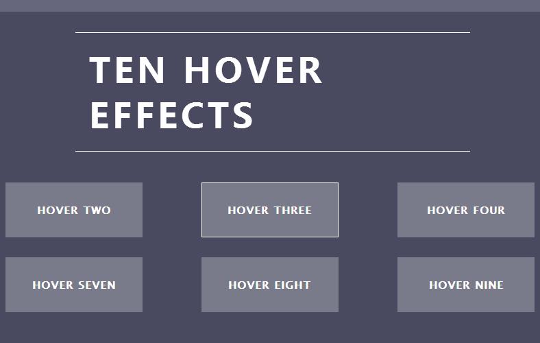 10種炫酷鼠標hover按鈕CSS3動畫特效