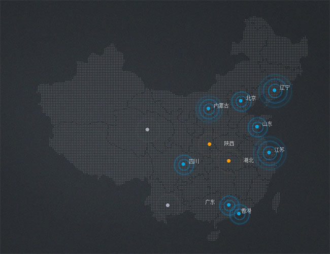 CSS3地圖活躍熱點布局動畫