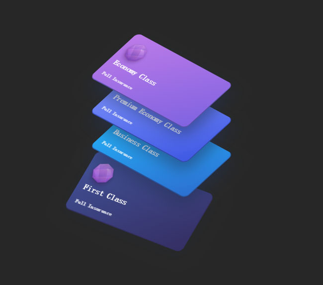 CSS3 3D銀行卡片層疊