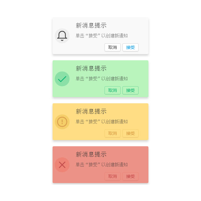 JS點擊觸發右下角消息通知