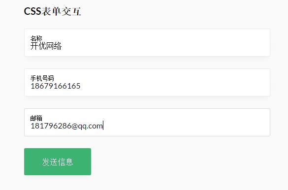 CSS3表單輸入文字提示上浮