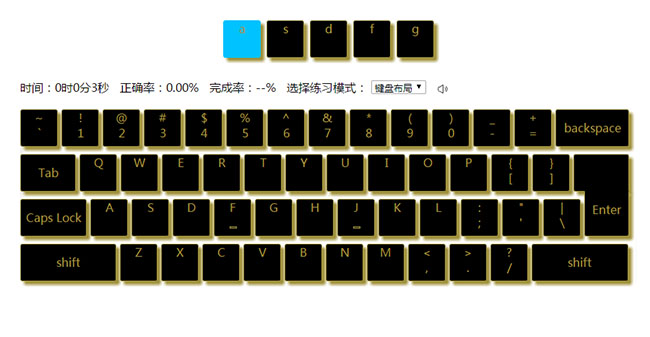 jQuery鍵盤打字練習游戲