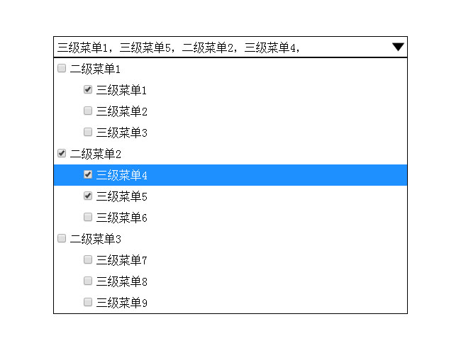 jQuery點擊彈出下拉復選框