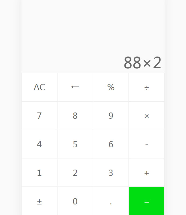 JS蘋果手機端計算器