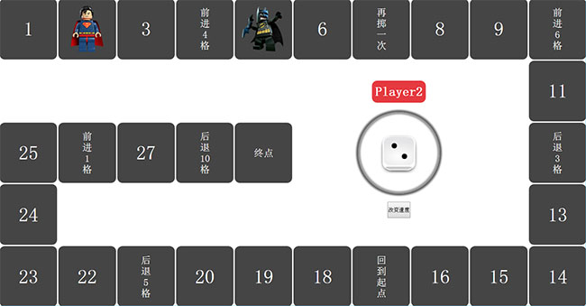 jQuery擲骰子游戲棋