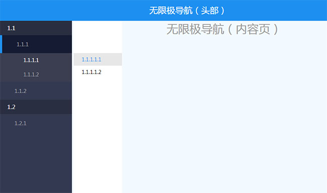 jQuery無限極側邊下拉菜單