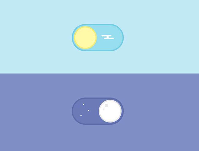 CSS3晝夜開關按鈕切換背景