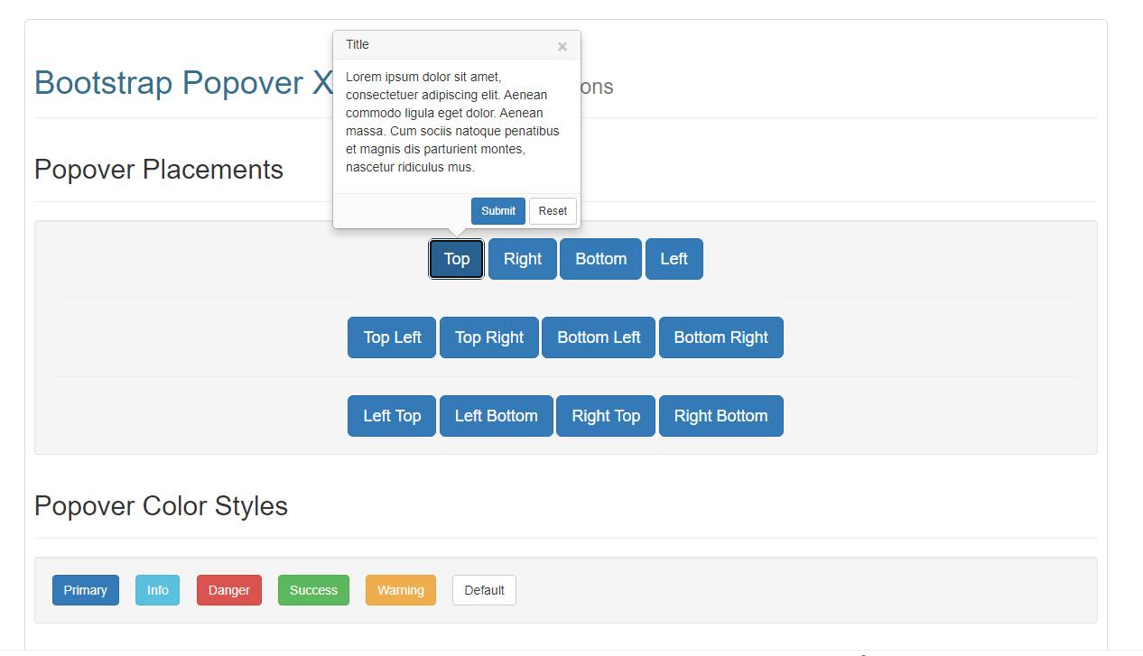 Bootstrap popover功能擴展提示層