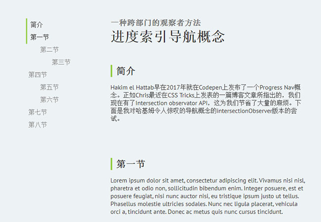 JS網(wǎng)頁文章索引導(dǎo)航預(yù)覽特效