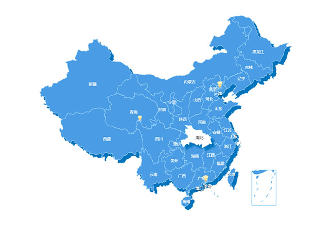H5中國各省份地圖位置信息標注實例
