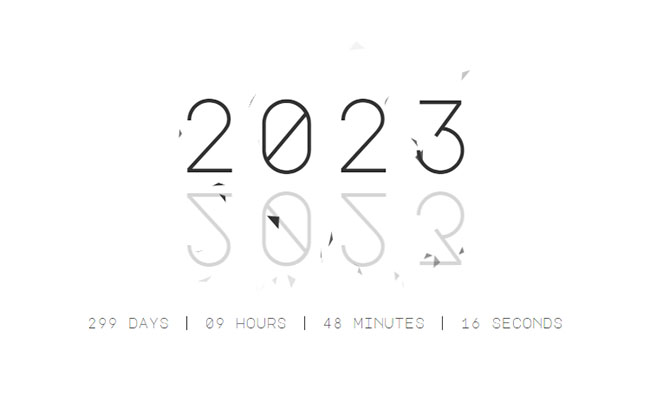 2023年新年倒計時網(wǎng)頁特效