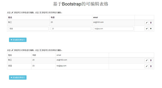 Bootstrap可編輯表格的網(wǎng)頁特效